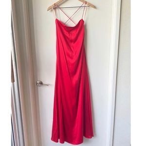 Fame and Partners | Silk Red Maxi Dress 14